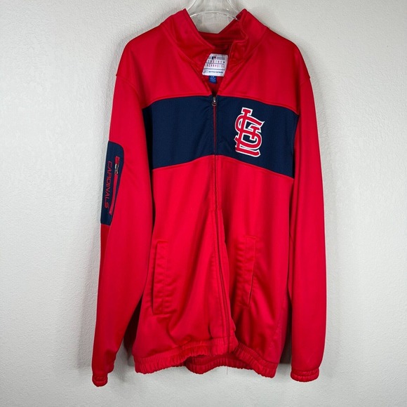 Genuine Merchandise Men's Full Zip Jacket Long Sleeve Red/Black‎ Size L - Picture 1 of 12